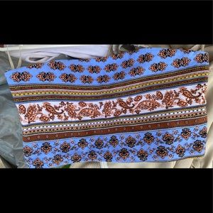 Cotton blend, patterned tube top